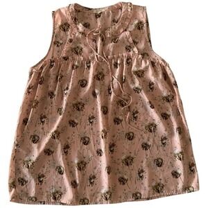 Pleione Floral Sleeveless Blouse XL Cottagecore Romantic Tank Top Nordstrom